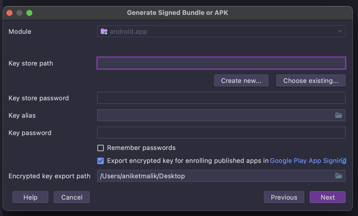 Keystore Setting